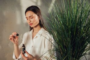 Woman with an essential oil