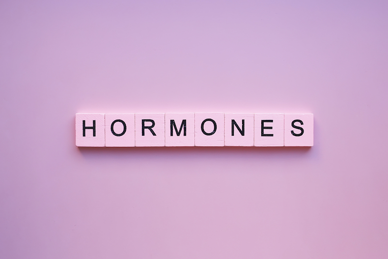 Hormones logo on the pink background