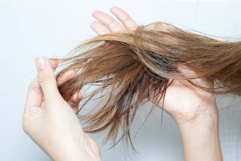 Woman and dry hair