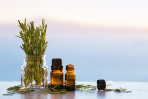 Rosemary and bottles