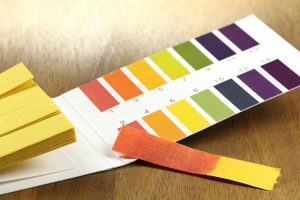 Indicator paper with acidic testing