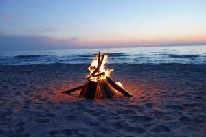 Campfire in the beach